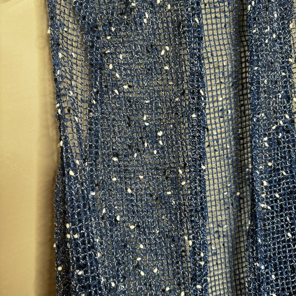 KAK TUS open knit blue cardigan sweater - Picture 4 of 9